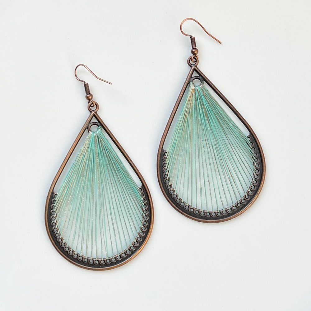 NEW "Dew" Bronze Earrings (Green)